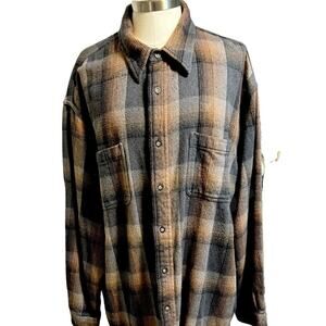St John Bay Brawny Men 2XL Tall Flannel Shirt Outdoors Nature Camping Farm Wear